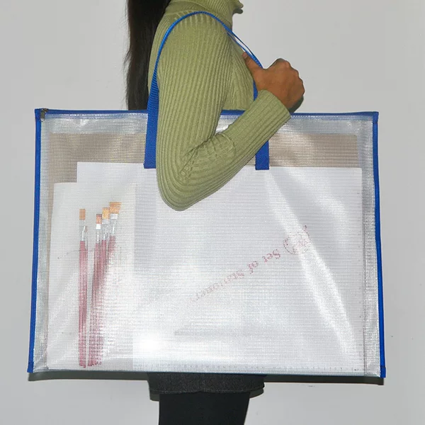 Large Transparent Mesh Art Bag Sketch Satchel Zipper Storage Bag 19X25 Large Capacity Drawing Board Bag 36X24
