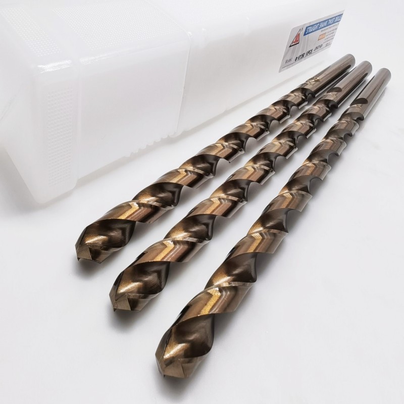 Hongan Lengthened Cobalt Drill Extra Long Straight Shank Twist Drill m35 High Speed Steel Drill 160-200-300-400-500