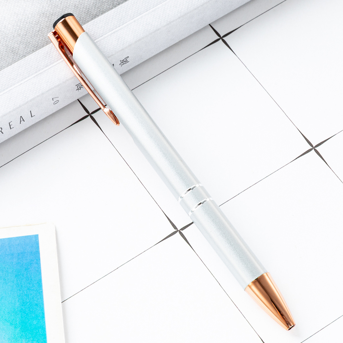 Metal bolígrafo de presión dos bobinas de aluminio barra de pluma de negocios puede imprimir logotipo publicitario regalo bolígrafo promocional fábrica al por mayor