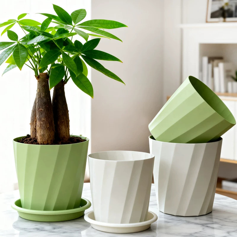 Root-controlled gallon flowerpot household plastic beveled pot…