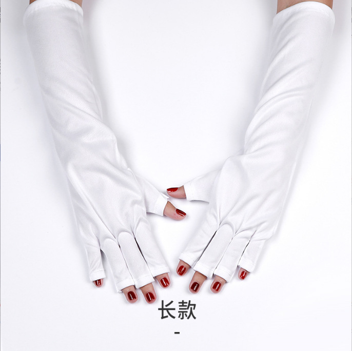 Guantes a prueba de rayos UV para el salón de uñas Lámpara para hornear UV aislamiento térmico protección solar antideslizantes transpirables fototerapia fuga de uñas guantes de dedo