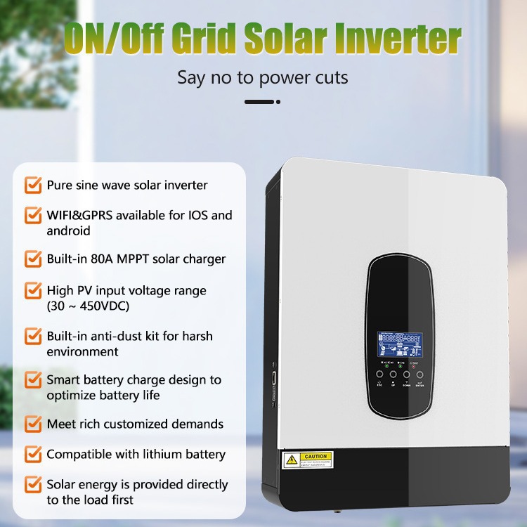 1.8 - 6.2KW Inverter solar doméstico WIFI solar refrigerado por aire inverter inteligente de alta potencia