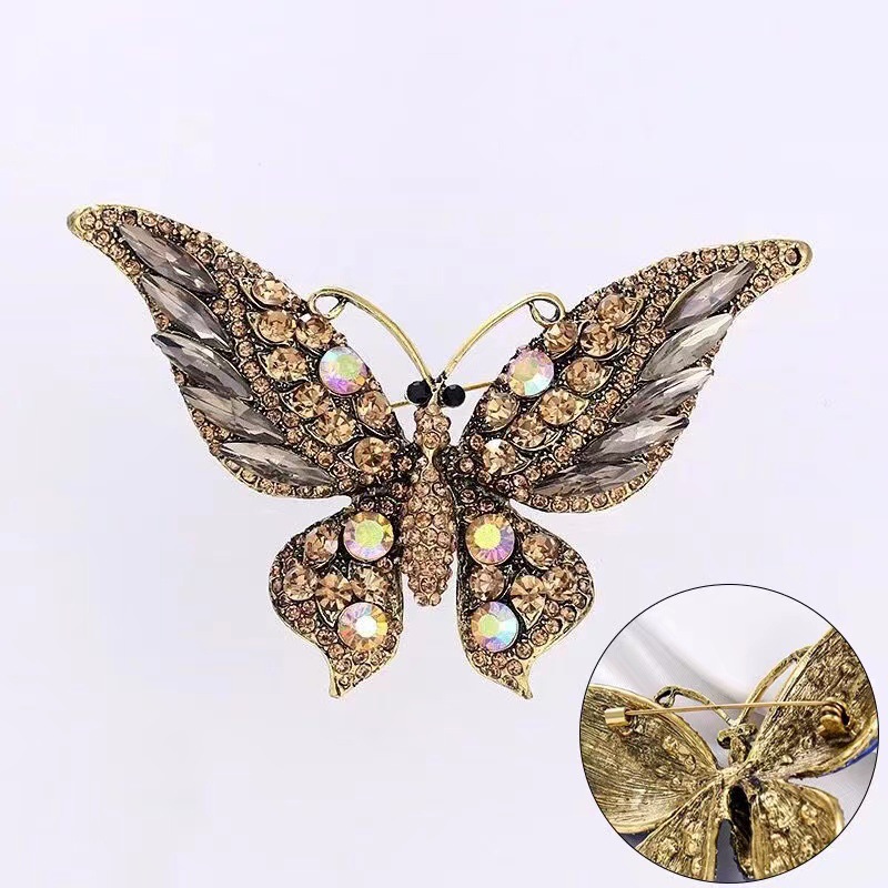 Brooches Classification Business Occasion Alloy Material Fashion Pin Butterfly Alloy Enamel Rhinestones Women'S Brooches