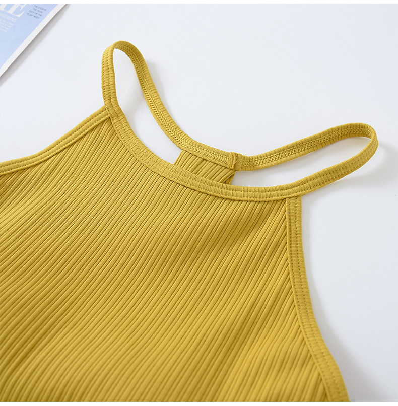 Description Picture 3 of itemSummer Chest Pad Suspender Vest Female Cotton Bra Short T-Shirt Sexy Sleepwear One Piece Pajamas Tops For Women Nightwear Shirt