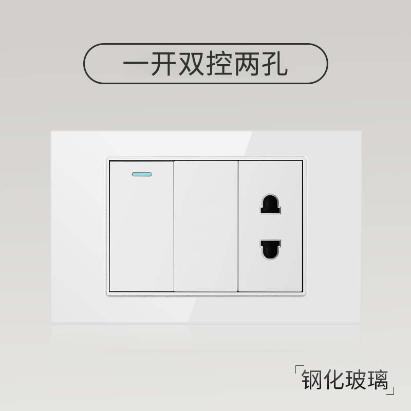 Taiwán 110V estándar americano USB blanco vidrio templado interruptor socket 118 Tipo de pared panel fábrica al por mayor