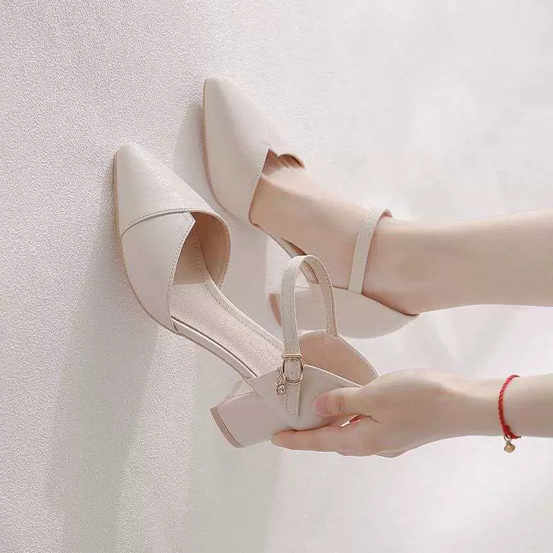 Women's strap sandals, summer adjustable ankle strap, low block heel (sizes 34–40)