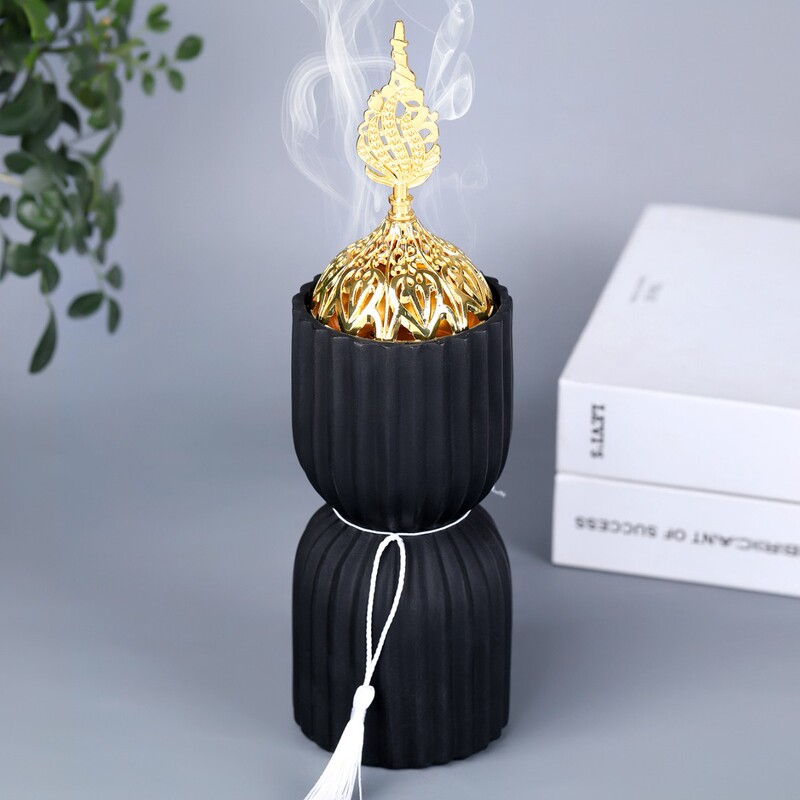 简约现代手持香炉树脂香薰炉 室内客厅桌面装饰品家用香炉摆件|undefined