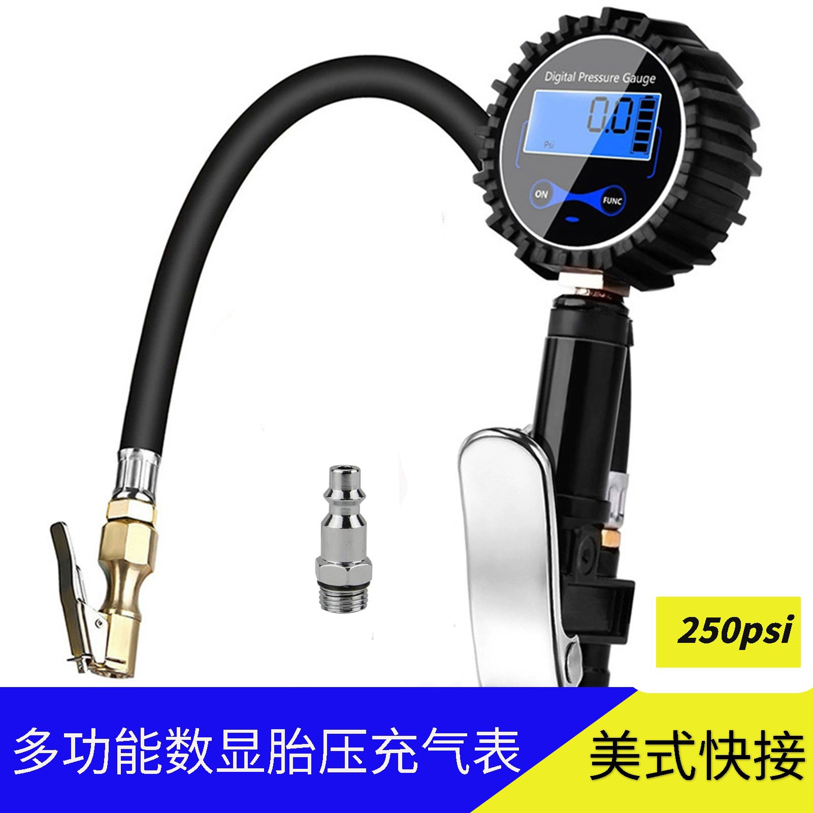 Cross-Border Applicable 250Psi Lcd Display Tire Pressure Detector Tire Pressure Counter Tire Tester Barometer