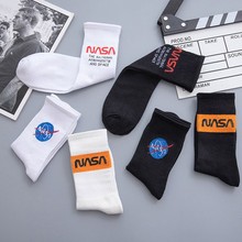 袜子男女中长筒棉袜时尚篮球运动潮袜批发NASA宇航局滑板长袜棉袜