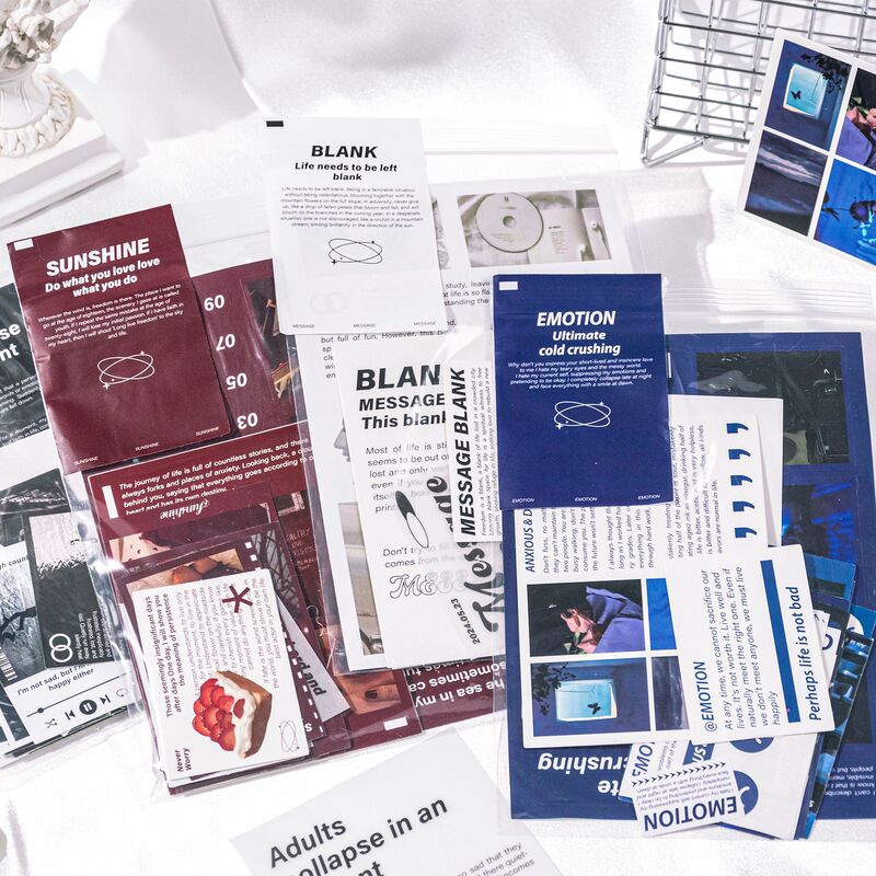 Xinqixin 25 Emotional Viewing Room Series Material Package Korean Ins Classy Handbook Decoration Small Sticker Package