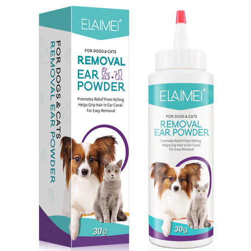 ELAIMEI painless ear hair plucking powder dog pet ear cleaning artifact ear cleaning powder to remove ear hair 30g