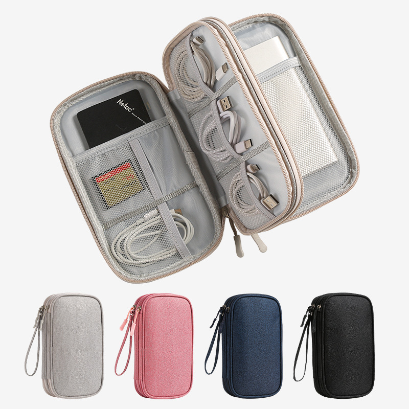 Data Cable Ant Pattern Portable Power Bank Cosmetics Bag USB Flash Drive Headphone Cosmetics Bag Multi-Layer Storage Data Bag
