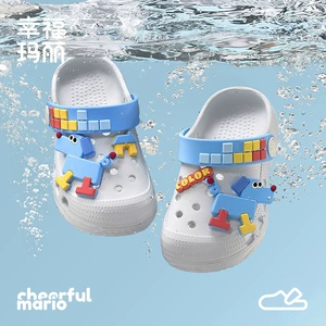 Детские милые тапочки в стиле Crocs, мюли для мальчиков, летние мужские тапочки, подходят для носки на улице