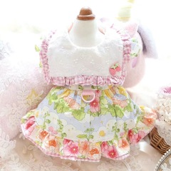 ペット服犬服子猫服春夏モデルかわいい王女ロリータスカートドーパミン花