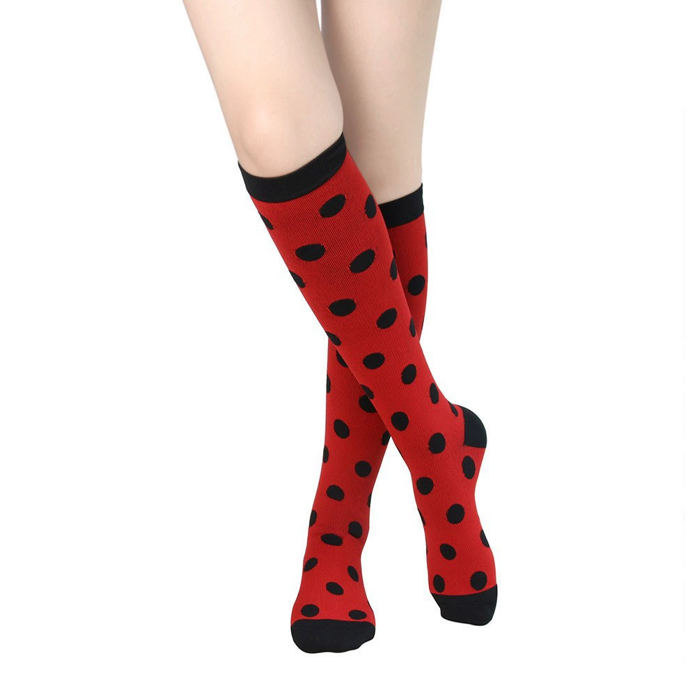 Compression Running Socks, Unisex Jacquard Knee-High Socks, Multiple Patterns, S/M & L/XL
