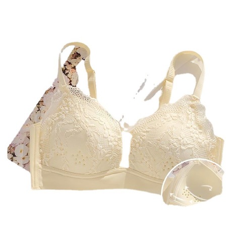 Summer ultra-thin hole cup girl's underwear, breathable, big breasts, small, no steel ring, push-up, traceless, breathable and cool bra