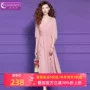 荷叶边海边夏季v领长裙