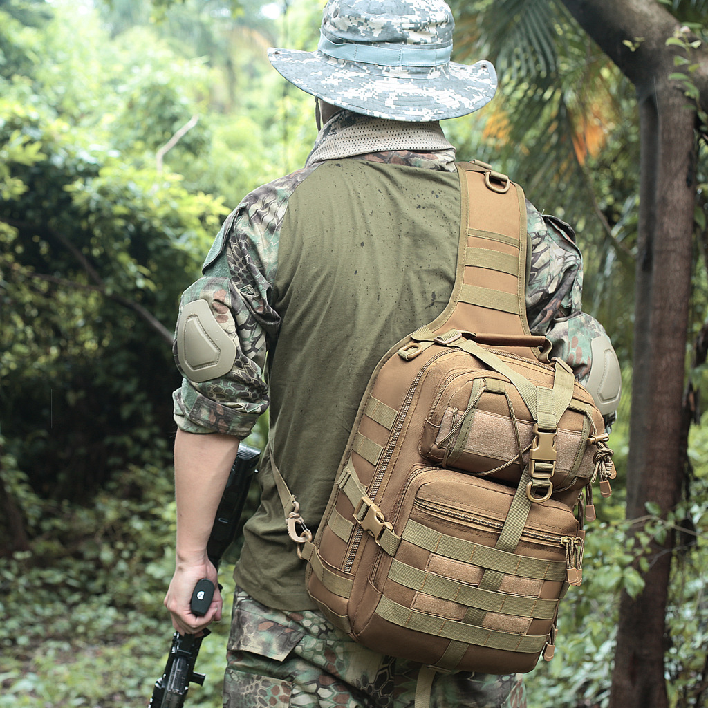 Deportes al aire libre cámara de observación de aves bolsa de almacenamiento ventiladores militares camuflaje multi-función táctica bolsa de hombro de gran capacidad bolsa de pecho