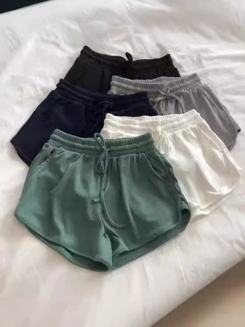Спортивные шорты для отдыха, тонкие эластичные брюки, плюс размер, корейский стиль, эластичный пояс