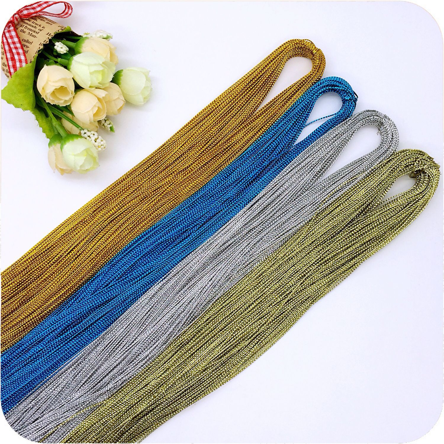 厂家热销金银蓝红8股吊牌线 精美吊牌绳迷你 小礼包束口袋绳