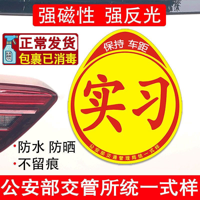 Internship Car Stickers for Novice on the Road Car Stickers Magnetic Sign Reflective Stickers for Creative Period Female Driver