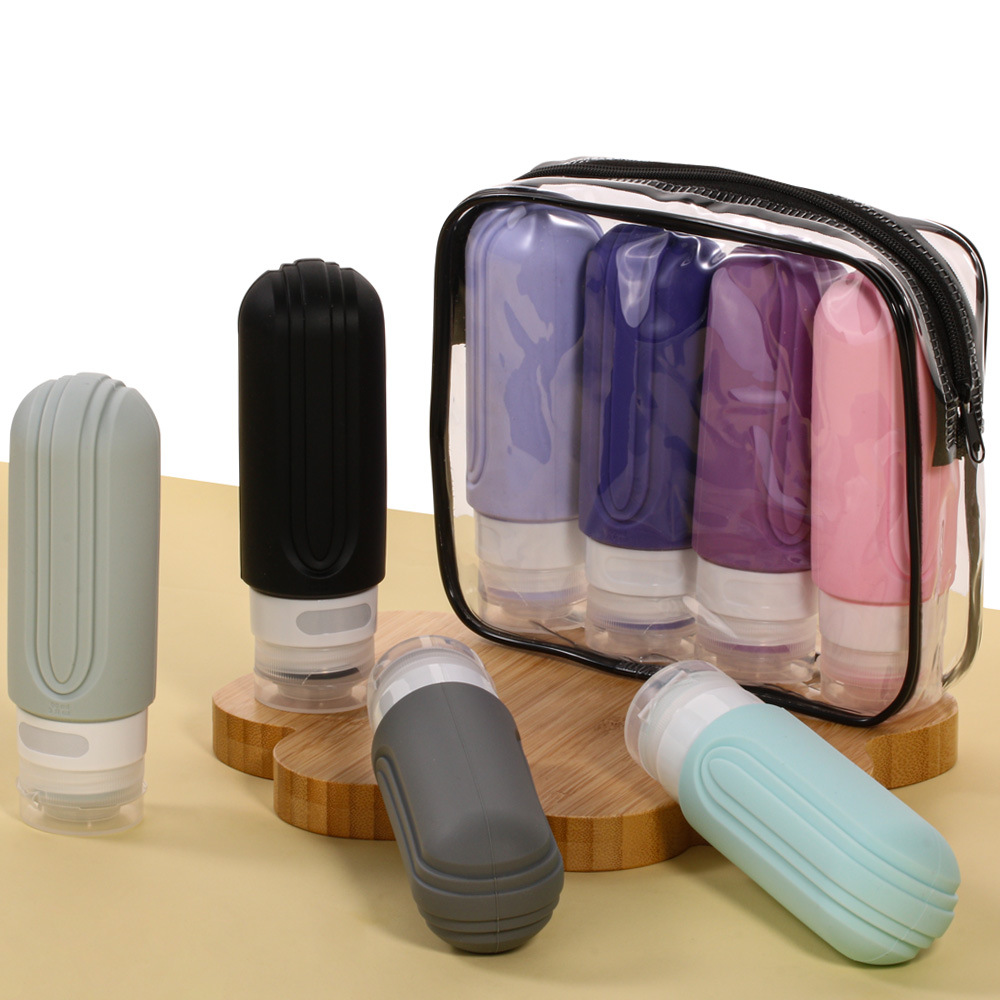 Botella de silicona, botella de lavado facial, gel de baño, simple, portátil, viaje, almacenamiento de maquillaje de belleza.