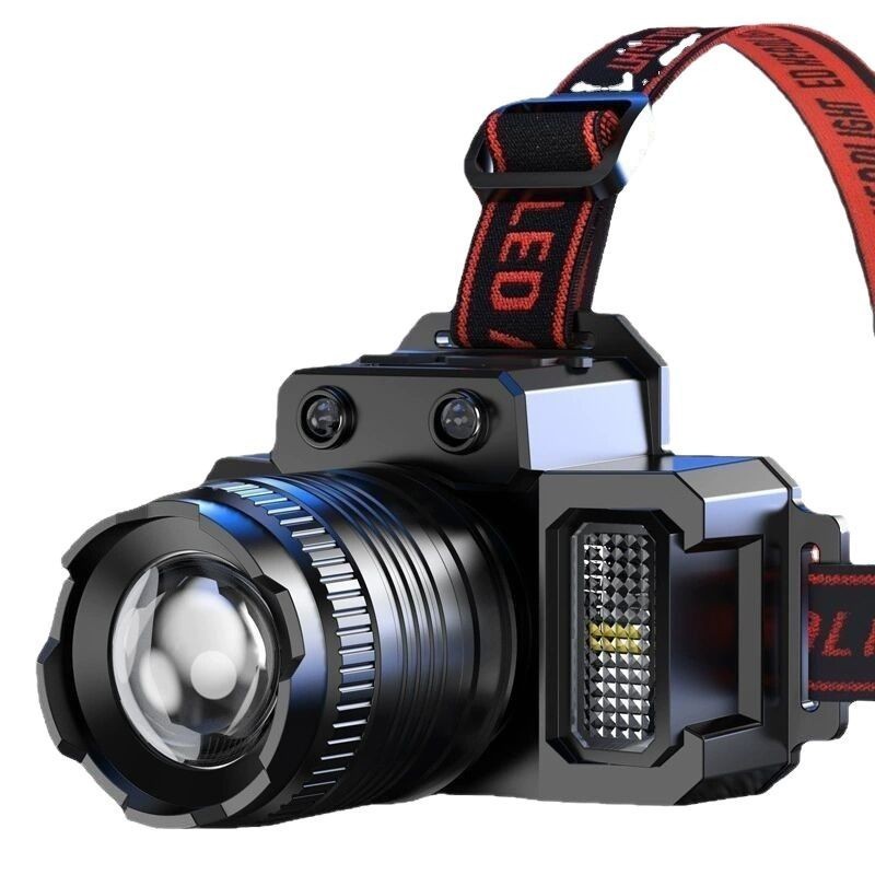 越境知能感応ヘッドライトヘッドセット式P50強光ヘッドライト鉱灯屋外作業灯led電気ディスプレイ釣り灯|undefined