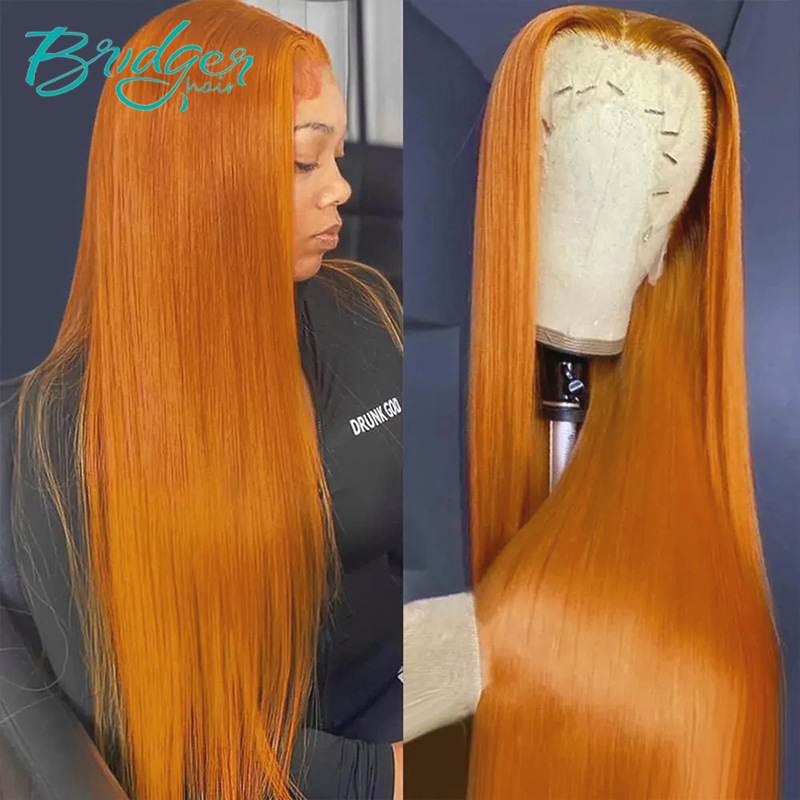 Lace Frontal Human Hair Wig 13x4 Ginger Copper Colour Natural_voghion.com