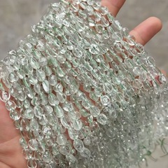 天然海草绿随形水晶散珠diy饰品配件串珠手串手链项链珠子半成品