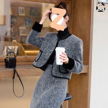 小香风羽绒服套装女冬季新款高级感气质加厚保暖半身裙两件套