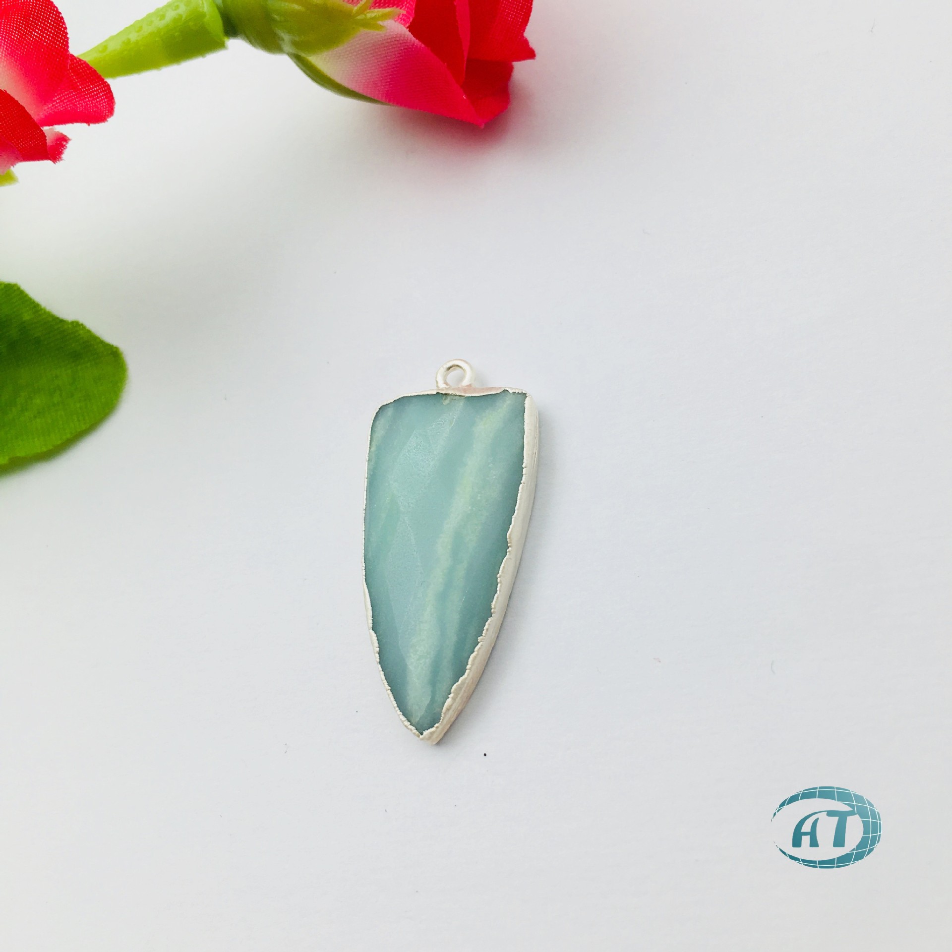 源头工厂晶芽石头吊坠包银边镀银电镀加工