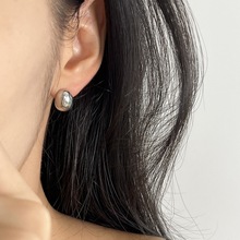 mini小豆子耳钉女法式气质高级感S925镀银针耳环小众设计简约耳饰