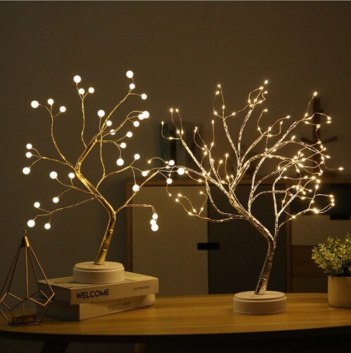 Amazon Christmas 108 lights led copper wire tree light touch switch starry night light indoor decoration tree light
