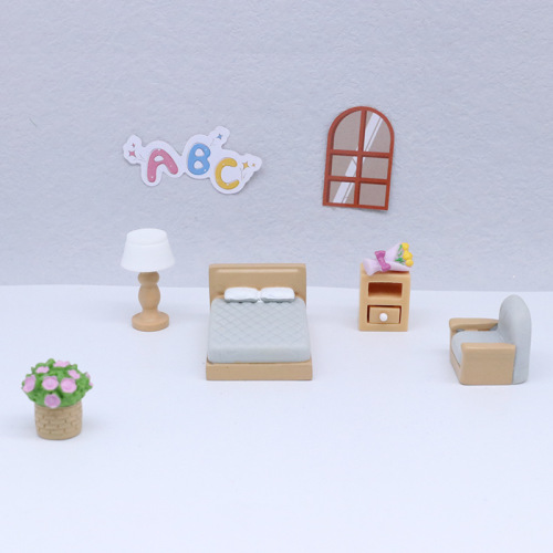 Microscopic Landscape Cartoon Mini Simulation Furniture Set Living Room Room Landscape Home Decor Small Accessory Resin Ornament