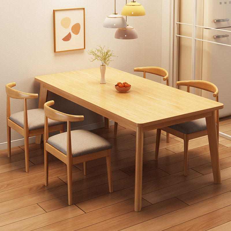 Mesa de comedor de piernas de madera maciza 2025, nueva mesa de comedor de sala de estar, mesa de comedor de alquiler, mesa de comedor y silla.
