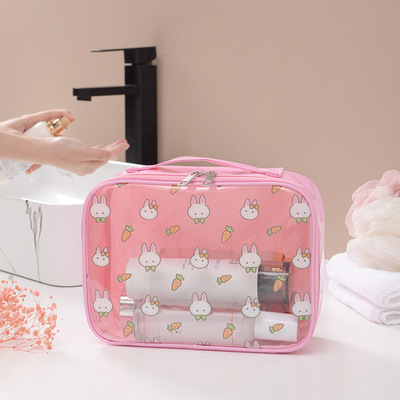 printing transparent Cosmetic PVC waterproof Wash bag portable portable Bath pack capacity travel Storage bag