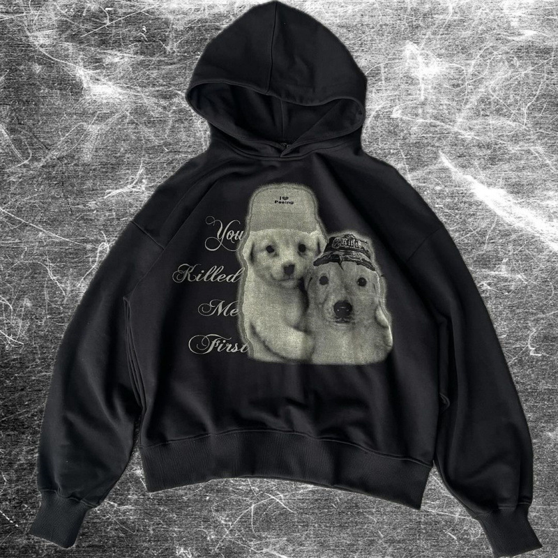 Dark Aesthetic 3D Print Hoodie – Oversized Pullover With Drop Shoulder & Kangaroo Pocket (S-5XL, Unisex Streetwear)_viptrois.com