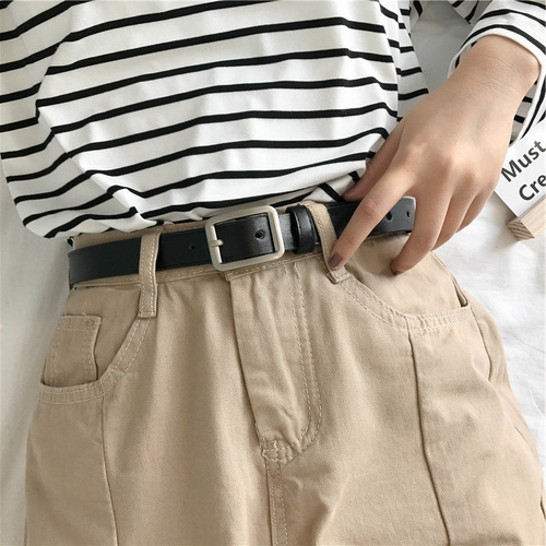 Belt women's simple jeans belt new Korean Korean version ins style fashion black Korea Dongdaemun