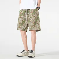 OOTD трансграничные шорты с цветочным принтом из Юго-Восточной Азии, мужские летние универсальные повседневные спортивные уличные модные брендовые свободные шорты с пятью точками в стиле ретро