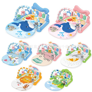 Cross-border baby pedal piano fitness rack music puzzle early education toys 0-3 years old boys and girls baby game mat