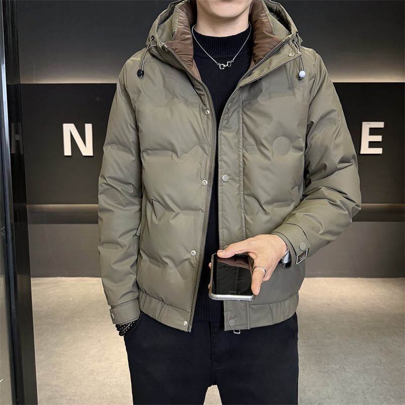 National Standard 50 Men's Winter Five-Proof No-Wash down Jacket Hooded Handsome Versatile Duck down Warm Youth Jacket Jacket