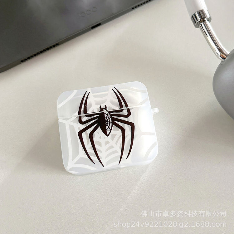 Gran araña para Airpods Apple Bluetooth auriculares inalámbricos cubierta de cubierta cuadrada contra caídas dibujos animados creativos image 2