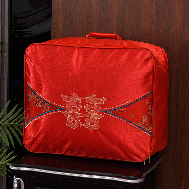 Wedding celebration Embroidery oxford Satin steel wire Wedding celebration Ten Packaging bag bright red marry quilt Winter quilt