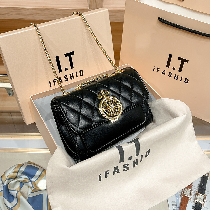 2022 Sommer Neue Xiaoxiangfeng Lingge Echtleder Damen Personalisierte Umhängetasche Kette Live-Übertragung Vorteile_voghion.com