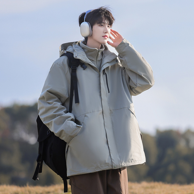 NASA玫瑰红冲锋夹克男女春秋季2025新款户外三合一登山衣服外套男|undefined