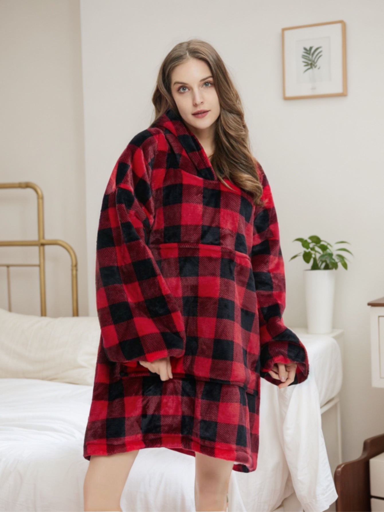 Hoodie gruesa manta perezosa abrigo encapuchado abrigo