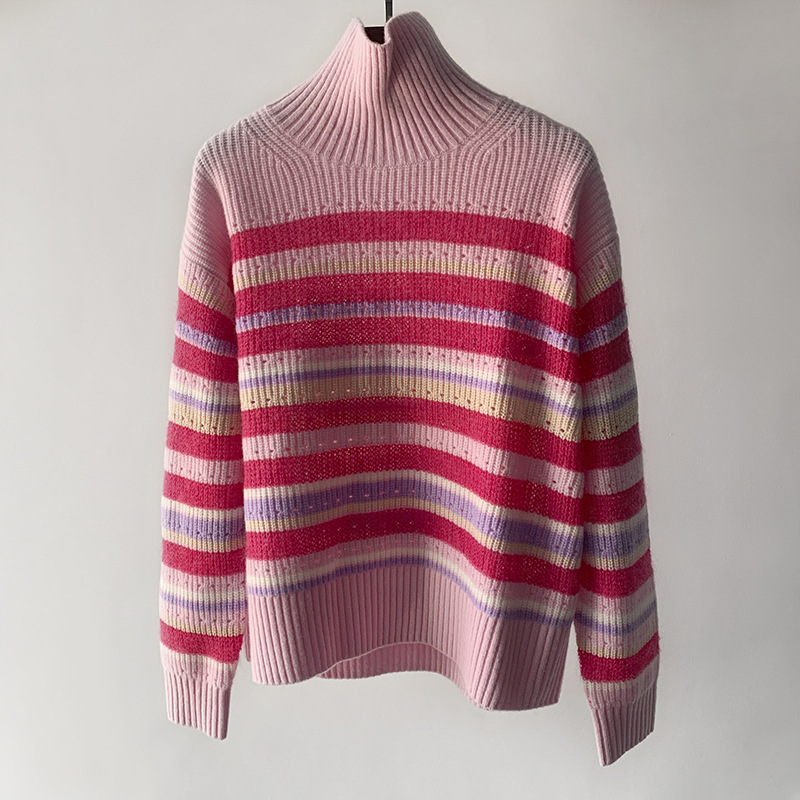 Color Striped Pullover Sweater Image 7