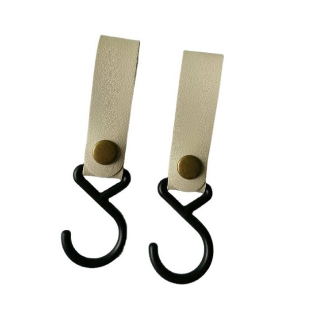 En stock al aire libre camping gancho en forma de gancho de cuero de la PU cuerda de viento llavero S gancho tienda PU tendedero gancho