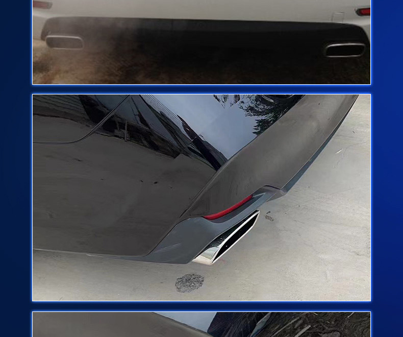 Flat Square Titanium Black Car Modified Stainless Steel Exhaust Pipe Silencer Tailpipe Manufacturer Wholesale