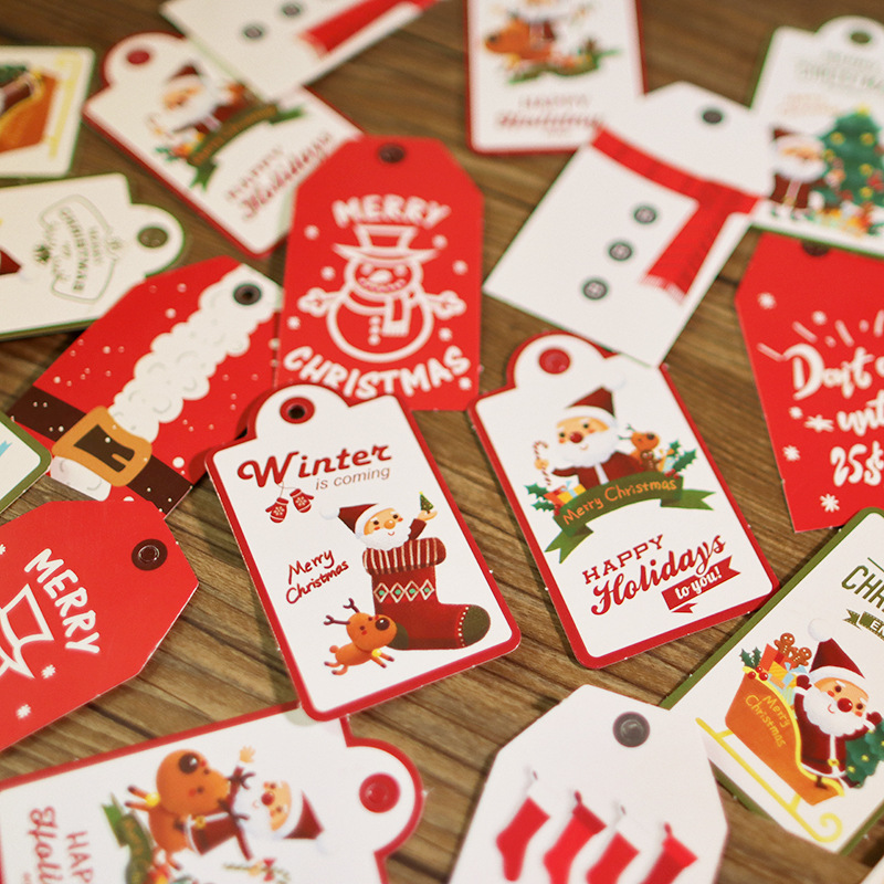 goods in stock Christmas Tag new year festival Glitter powder Greeting cards Elevator gift packing Message card parts
